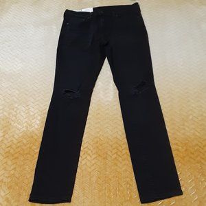 Men's H & M Black Distressed Skinny Jeans Size 33-34/31. Retail $39.99.